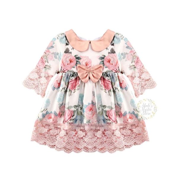 

6m-5y flower toddler infant baby kid girls dress princess lace tutu party wedding birthday holiday dresses for girls, Red;yellow
