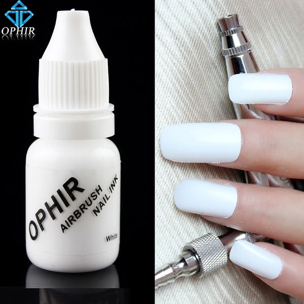 

ophir white acrylic paint airbrush nail ink pigment for nail stencil art polish 10 ml/bottle airbrush tools _ta098-2