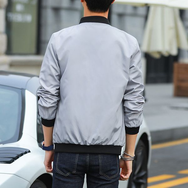 

men casual coat thin simple baseball collar breathable slim coat for autumn ngd88, Black;brown