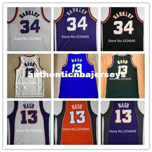 

2019 new #34 charles barkley #13 steve nash basketball jersey embroidery stitched us size xs-6xl vest jerseys ncaa, Black;blue