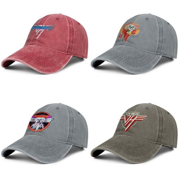 

van halen album iii brown mens and womens trucker denim cap design designer golf design your own fitted team personalised hats of, Blue;gray