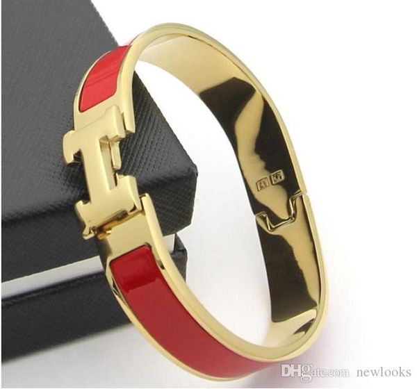 

Women 039 h bangle luxury tainle teel enamel charm bracelet bangle h letter buckle bracelet