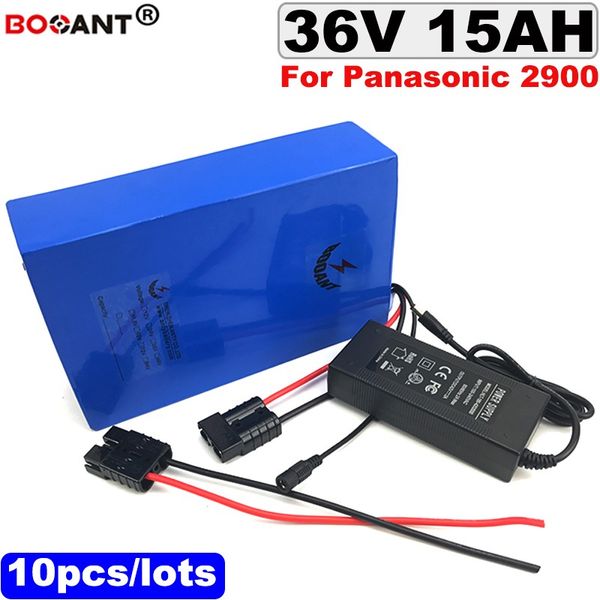 Atacado 10 unidades / lotes 36 v 15ah recarregável E-bike bateria de lítio para Panasonic 18650 bateria 36 v 250 w 800 w bateria de bicicleta elétrica