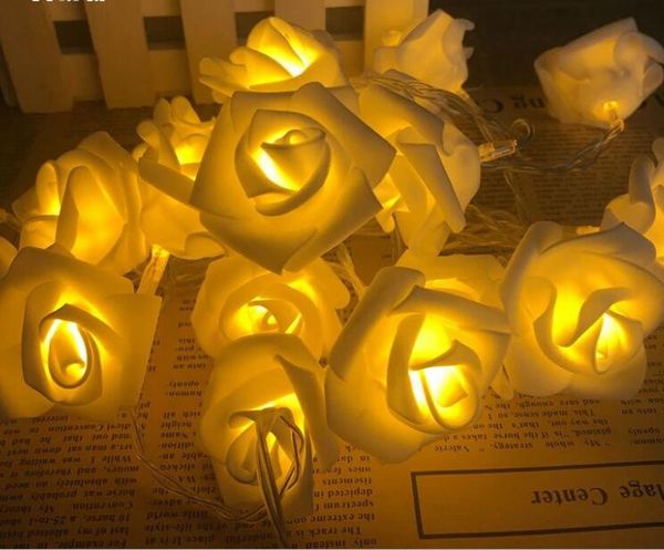 Acheter 1 M 10led Rose Fleur Guirlande Lumineuse Fée Lampe Pe Fleur Pour La Maison Danniversaire De Mariage Ornement En Plein Air Jardin Nuit