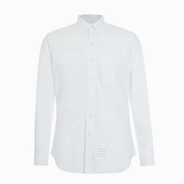 

один тб брестед полосатый декоративные рубашки мужские рубашки белый синий свободного покроя бренд дизайнер сплит топ лето, White;black