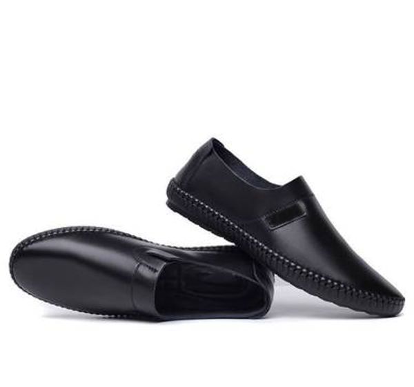 

fashion mens autumn 2019 new korean version of the trend of a pedal shoes men soft bottom business leather men's shoes, Black