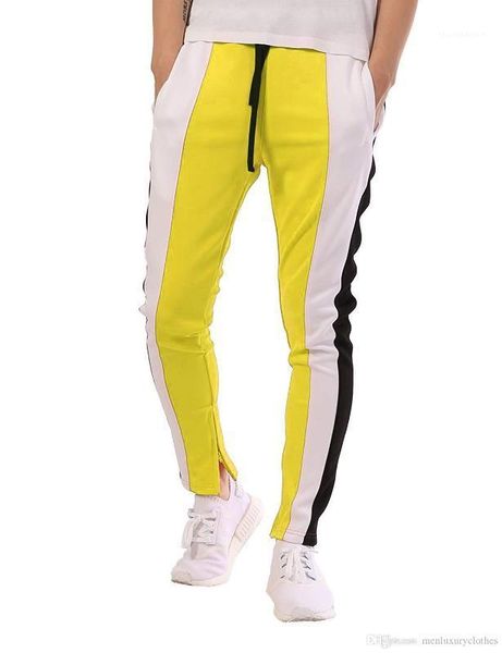 

sports casual teenager pantalones colors patchwork designer jogger pants for mens fashion clothing trousers, Black