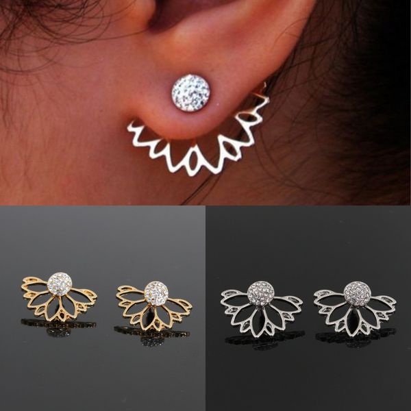 

fashion europe gold silver women metal jewelry stud earrings spring ring evening prom earring wedding accessories in stock ing, White