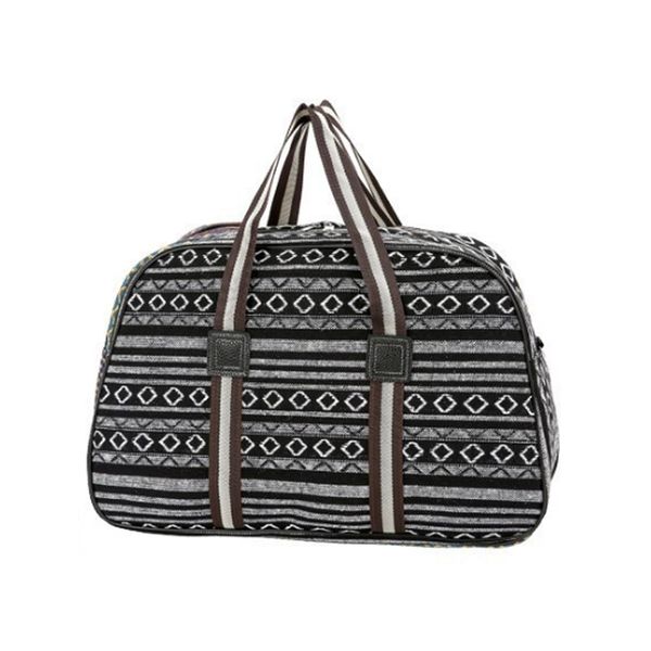 

folded color stripe ladies short distance travel duffel bag 2019 fashion new large capacity canvas light men storage bag