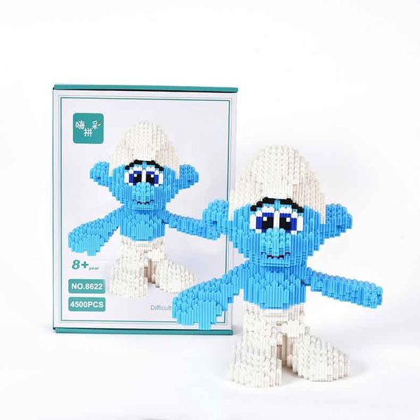 

4500pcs kids building blocks children's puzzle building blocks gift box set diy toys children gifts birthday gifts kids toy smurfs