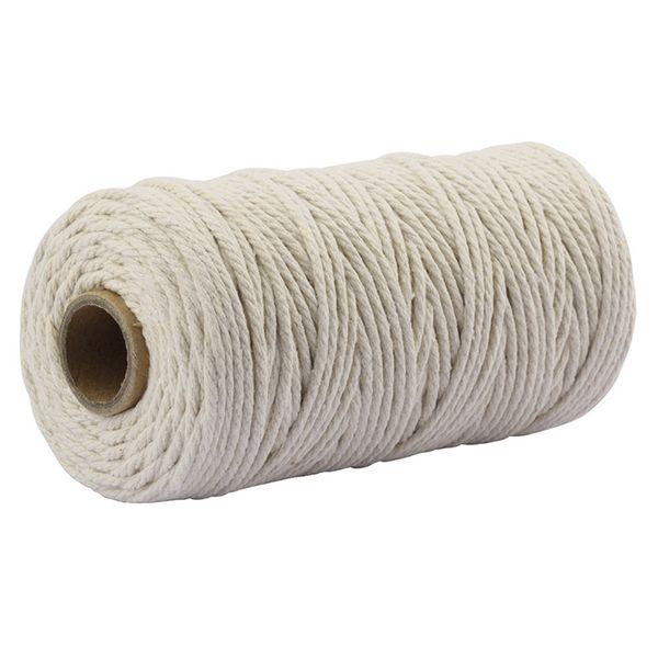 

macrame cotton cord for wall hanging dream catcher 3.5mm x 100m handmade clothing sewing cloth rope sewing supplies, Black;white