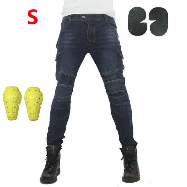 

dark blue motorcycle jeans protective pad stylish comfortable anti-fall