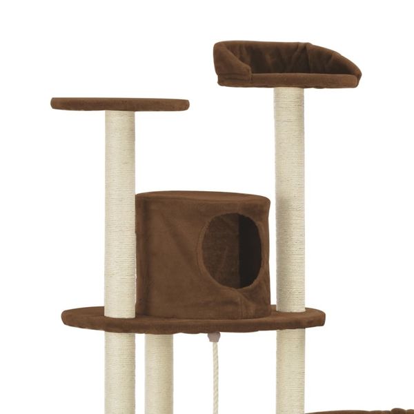 

cat tree with sisal scratching posts brown 160 cm other bird supplies