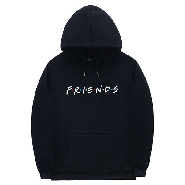 

friends tv show logo letters couple clothes boys men men autumn and winter fleece hoodies fashion hip hop clothing, Black