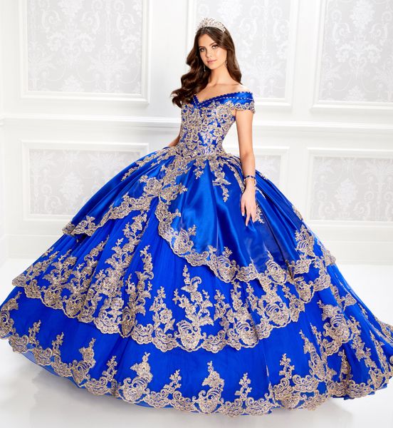 

royal blue quinceanera dresses with gold appliqued crystal off the shoulder ball gowns prom dresses lace-up sweet 16 gowns, Blue;red