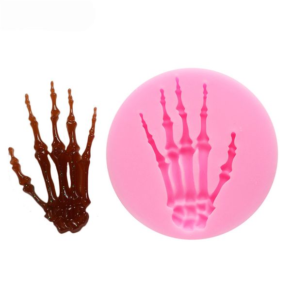 

хэллоуин украшения торта chocolat fondant силиконовые формы скелет paw форма кухни формы для выпечки торта украшая инструменты jk1909