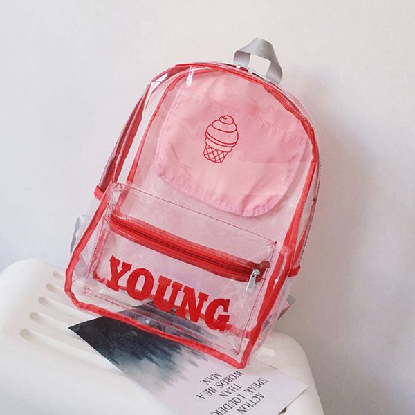 

new transparent women backpacks cute clear pvc jelly color student schoolbags fashion ita bags for teenage girls school backpack