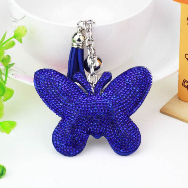 

новые милые куклы бабочки хрустальные брелок горный хрусталь keyring женщин сумка очарование брелок ключа автомобиля кольцо кулон аксессуары, Silver