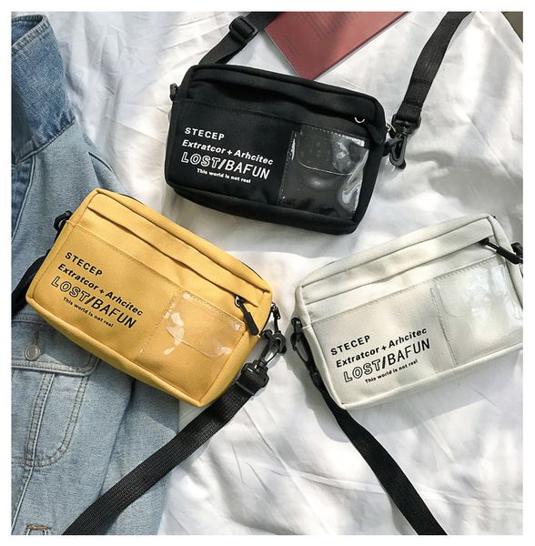 

women canvas bags for 2019 simple casual shoulder messenger bag new flap letter student bag durable mini student crossbody