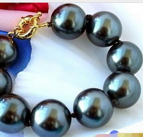 

xia select colour 8"inch 20mm black southsea shell pearl bracelet