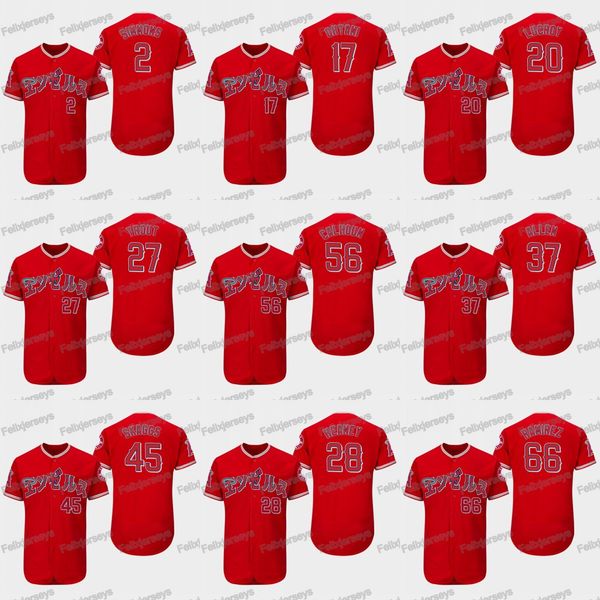 

56 Kole Calhoun 2019 Asian Heritage Month Trout Albert Pujols Andrelton Simmons Shohei Ohtani Jonathan Lucroy Angels David Fletcher Jersey