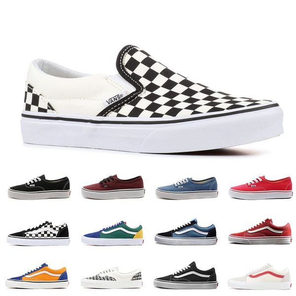 

original old skool fear of god classic men women canvas sneakers checkerboard black white yacht club marshmallow skate casual shoes
