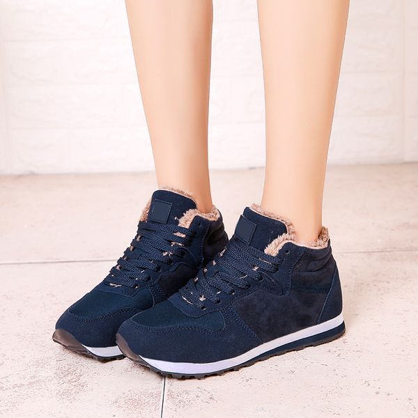 

autumn winter flat sports boots women warm and comfortable thick sports shoes sneakers for indoor outdoor wearing j9, Black