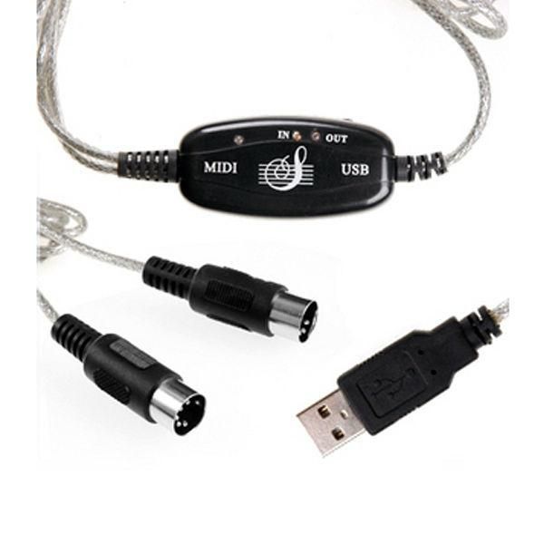 

100шт 2m / 6 футов музыка клавиатура пк usb midi интерфейсный кабель адаптера поддержка win xp vista, mac os x sys