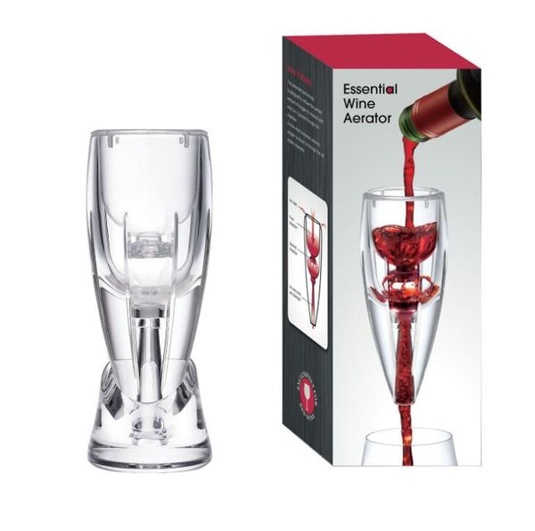 Aeratore per vino in cristallo Set versatore per decanter magico per vino Decanter premium per gli amanti del vino con custodia da viaggio regalo