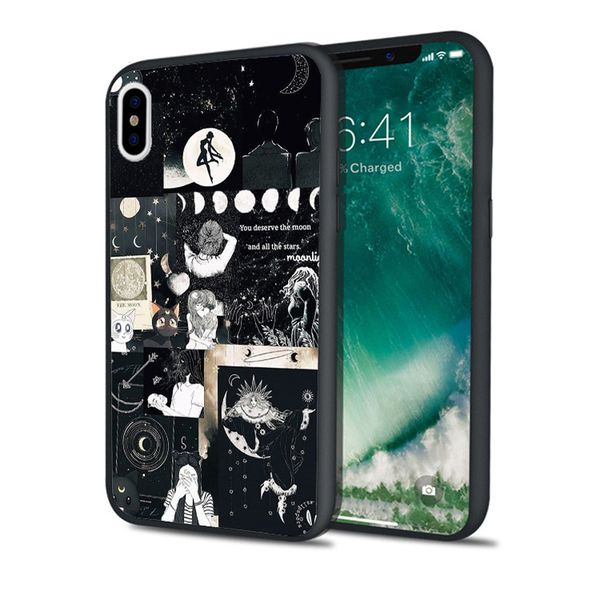 

fundas moon коллаж чехол для iphone 11 pro xs max хг 8 7 6s plus 5s se 5 case мягкий силиконовый чехол