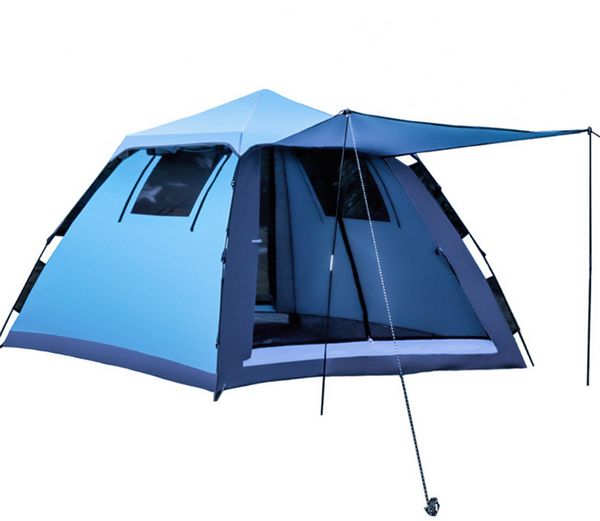 

235*235*145cm 4~5 person camping tents waterproof beach tent fishing hiking dual layers rainproof tent automatic quick opening