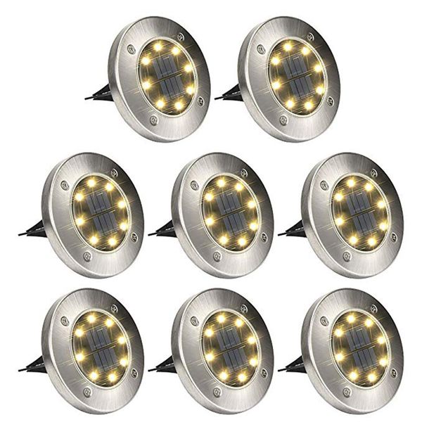 

солнечный свет наземные 8 led солнечной энергии дисковыми огни открытый водонепроницаемый сад ландшафтное освещение для yard деке лужайки па