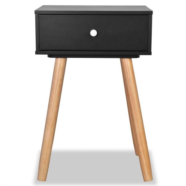 

bedside table 2 pcs solid pine wood 40 x 30 x 61 cm black dining room furniture
