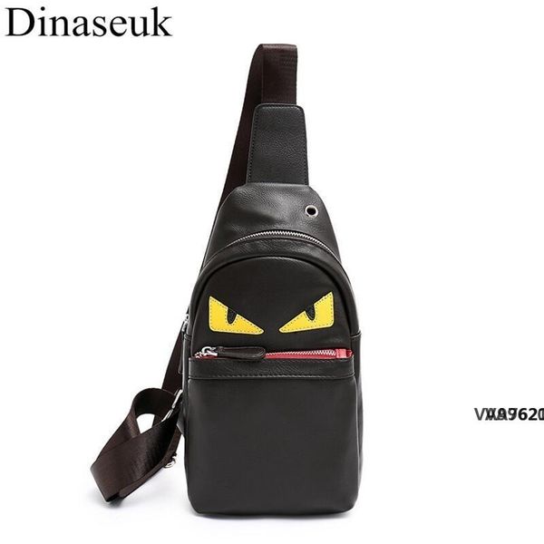

fashion men chest bag pu leather casual sling crossbody bag multipurpose travel phone black anime cartoon shoulder newva7620