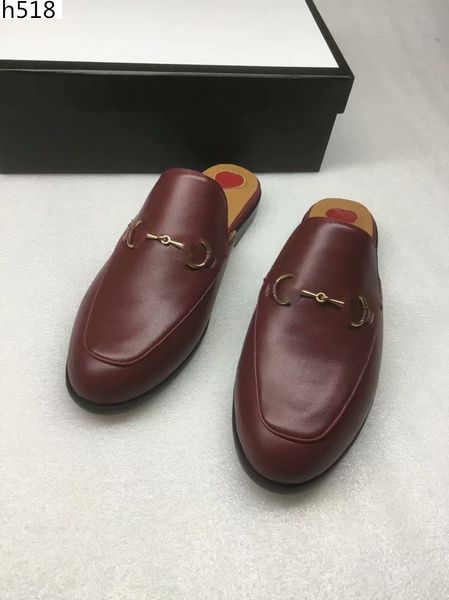 

new sale mules 423513 princetown designer classic slippery metal buckle beach slippers soft lazy shoes size wholesale4, Black