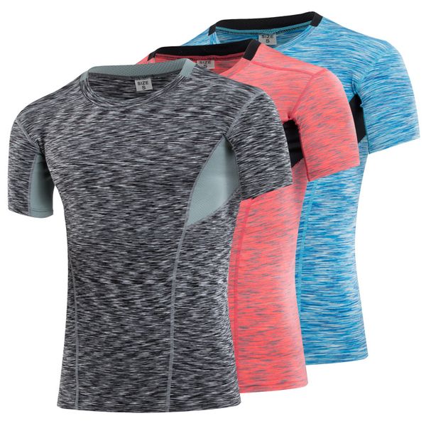 

2019 yuerlian quick drying shirt running men clearance t shirt compression fitness running jersey men's short sleeve t-shirt, Black;blue