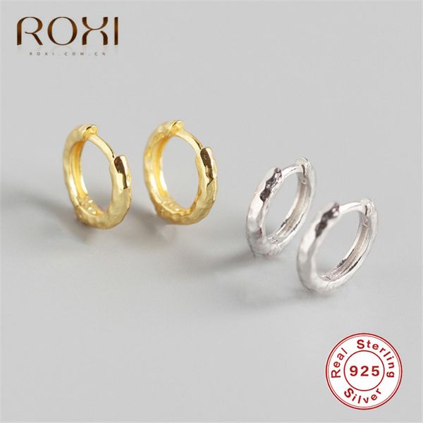 

roxi 925 sterling silver simple round stud earrings for women geometric circle earrings personality irregular korean, Golden;silver