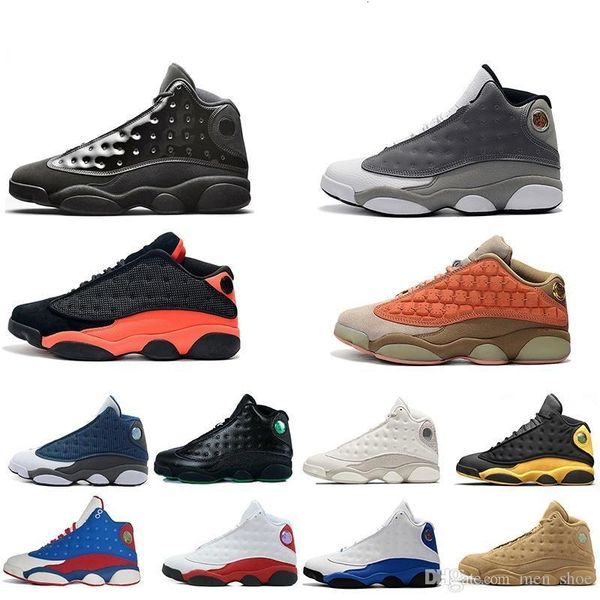 

13 13s cap and gown men basketball shoes atmosphere grey terracotta blush black infrared phantom hyper chicago black cat men size 7.0-13