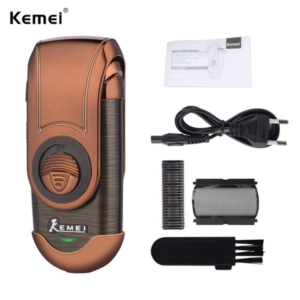 

kemei men's electric shaver portable cord/cordless 3d floating reciprocating rechargeable beard razor travel use safe trimmer 45