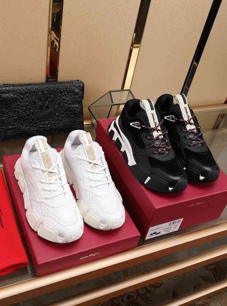 

2019 designer mens luxury shoes trainers sneakers ferragamo 2020 men's casual shoes 38-45 1422, Blue;gray