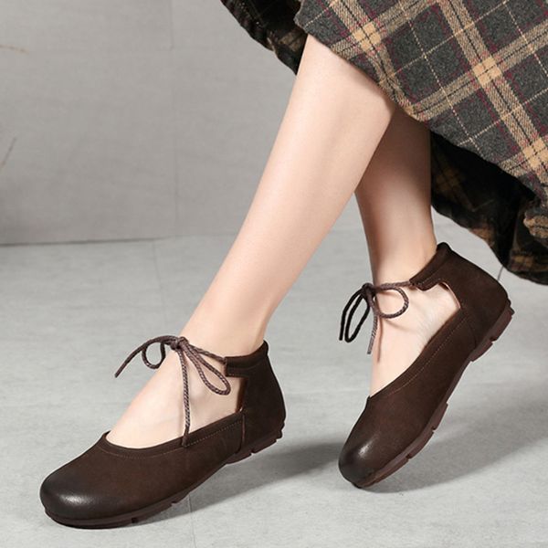 

19 spring new flat shoes women cow leather ankle strap mori girl style shoes ladies retro mary janes loafers female summer, Black