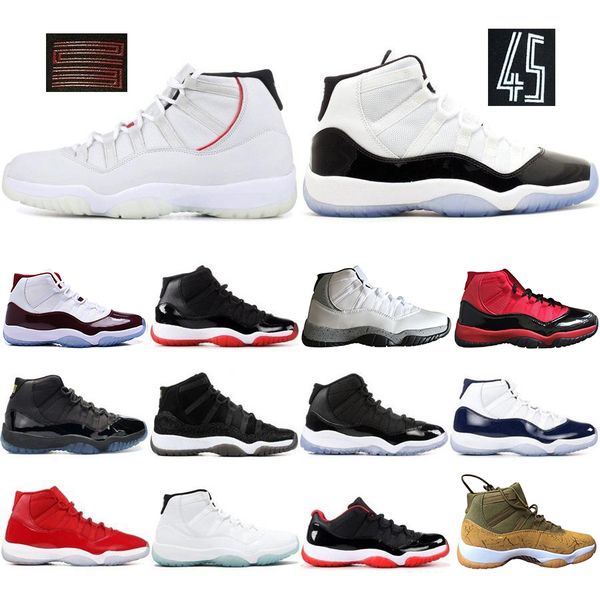 

Hot Sale 11 11s Mens Basketball Shoes Concord 45 Atmosphere Grey Platinum Tint Space Jam Gym Red Designer Men Sport Sneakers US 5-13