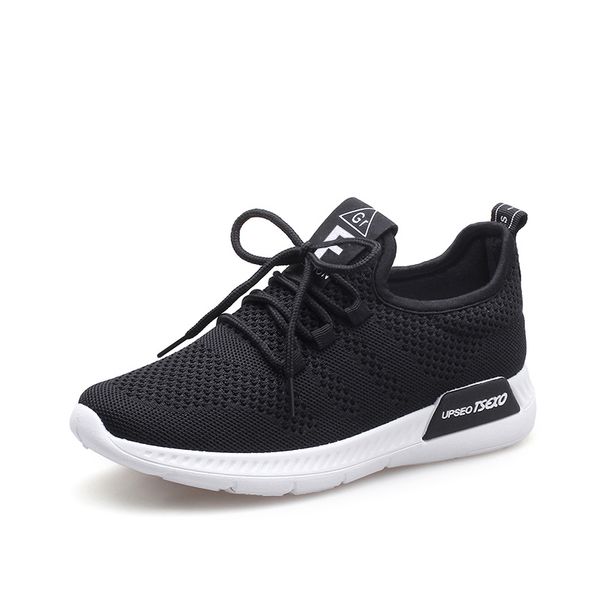 

sapato feminino women sneakers shoes fashion breathable mesh lace up flat walking shoes women zapatillas mujer sandalias mujer, Black