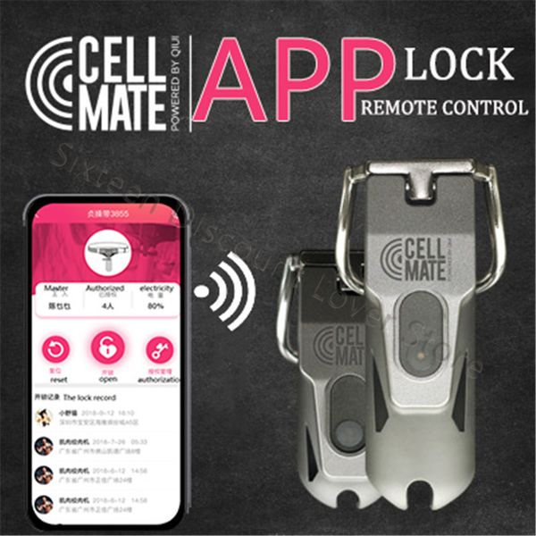 Qiui приложение пульт дистанционного управления блокировка клетки клетки мужского цепедта металлическое пенис Кольцо Пояс для взрослых игр для мужчин CB6000 T200510