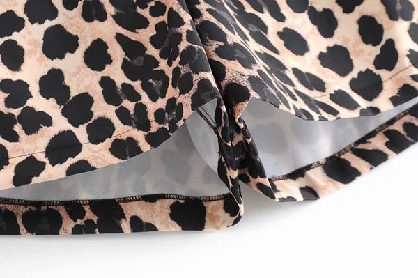 

2018 women vintage leopard print sashes bermuda shorts ladies zipper casual short pants chic brand pantalones cortos p186, White;black