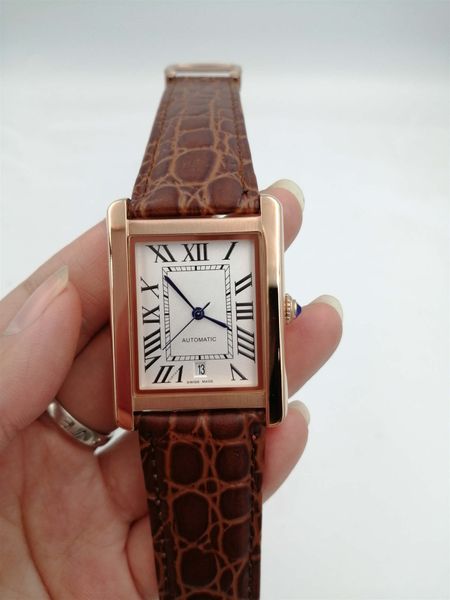 

Топ мастер дизайн мужские часы танк серии W5200027 квадратный циферблат кожаный реме