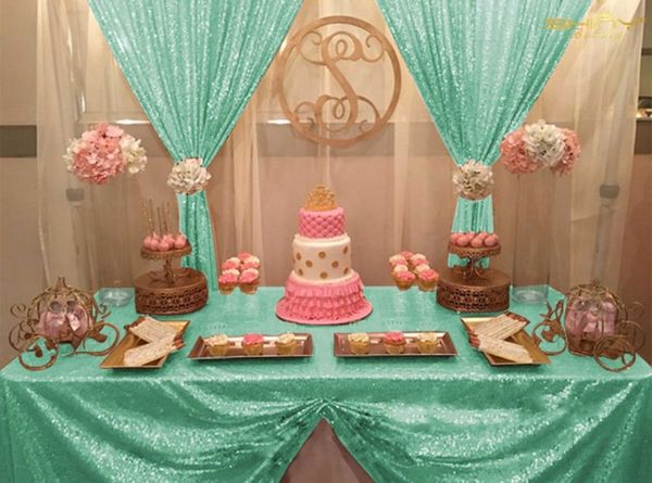 

shinybeauty 5ftx7ft-150x215cm mint green curtain valances for living room sequin backdrop for wedding fabric-r