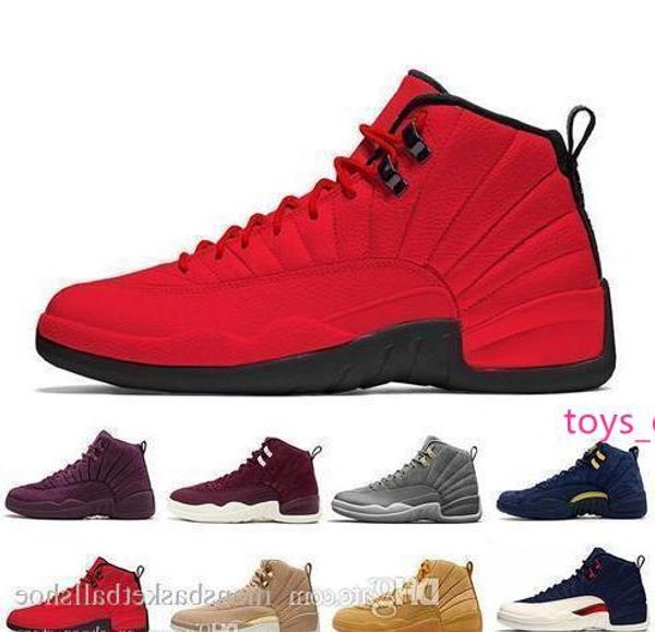

12 12s mens basketball shoes grey bordeaux flu game the master taxi playoffs university gamma french blue gym red sports sneakers