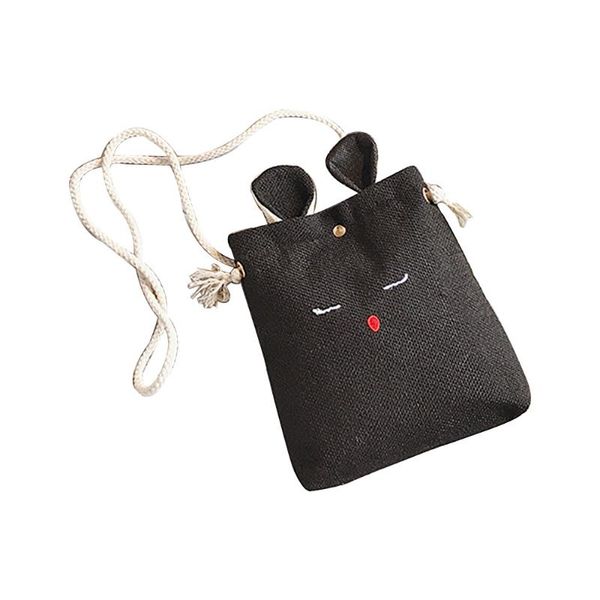 

сумка женская из мешковины кошачьи уши маленький квадрат пакет простой милый мешок плеча посыльного crossbody bolso мин мухер#н35