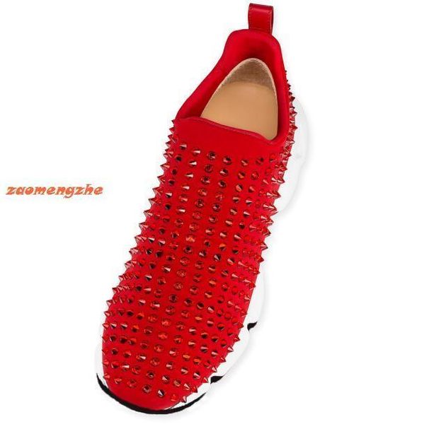 

мода донна носок шипованные шипы кроссовки красное дно мужские женские шипы шипованные обувь size35-46, Black